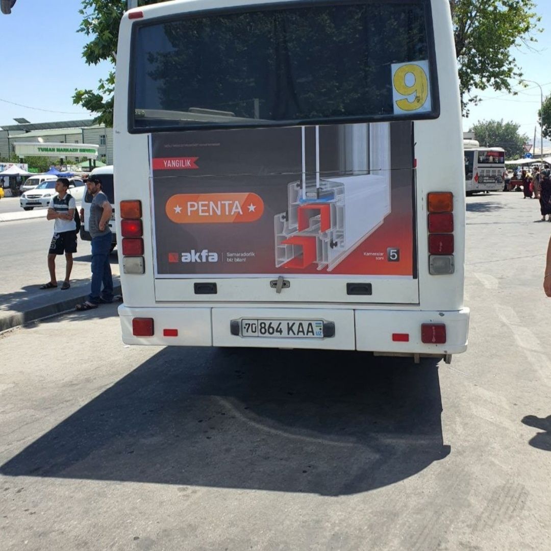 Avtobusda reklama/Автобусда ташки реклама/Реклама на автобусах Карши.