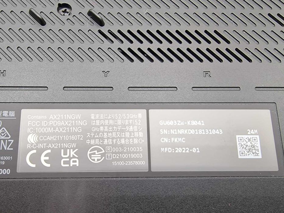 ASUS ROG Zephyrus M16 GU603ZW i9*16"*32GB*1TB SSD*3070 Ti 8GB