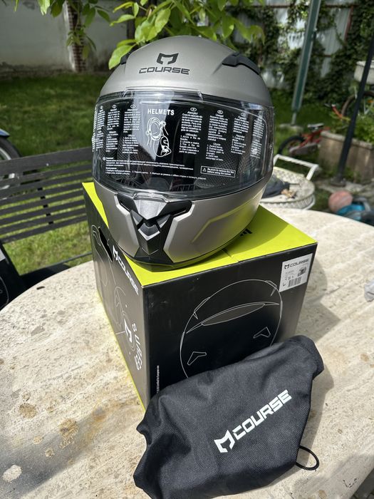 Casca moto Course marimea S argintie
