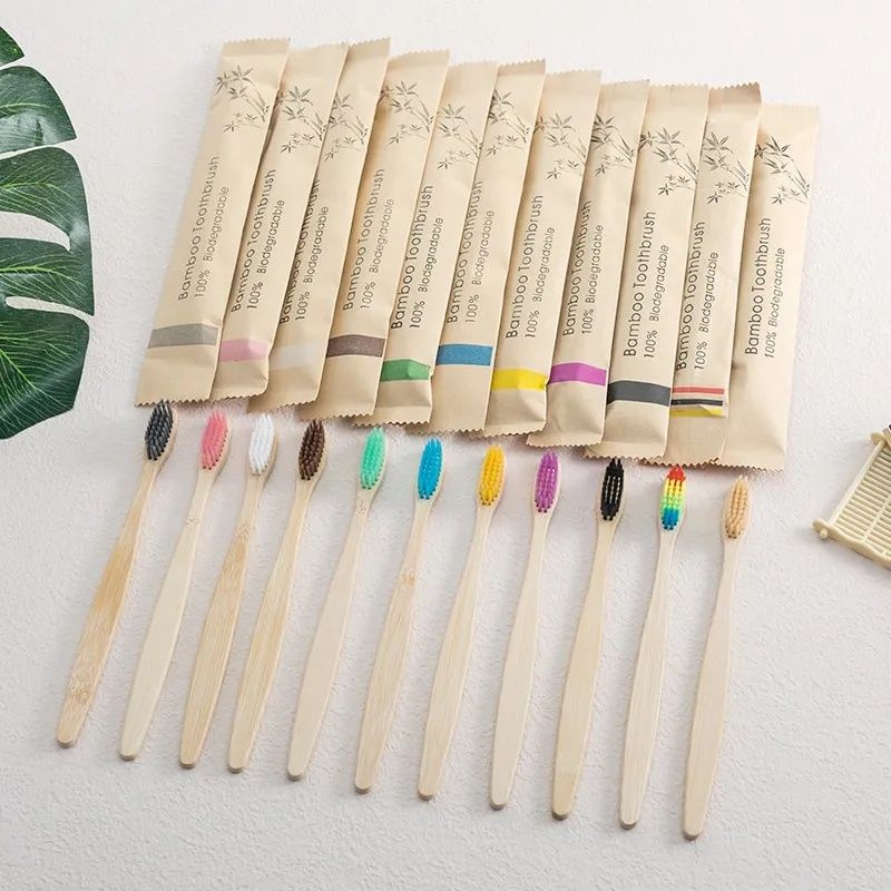 Set 10 periute de dinți din bamboo