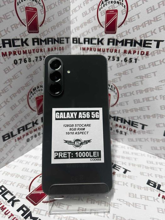 BLACK AMANET P1 • Samsung Galaxy A56 128gb stocare 8gb RAM IMPECABIL
