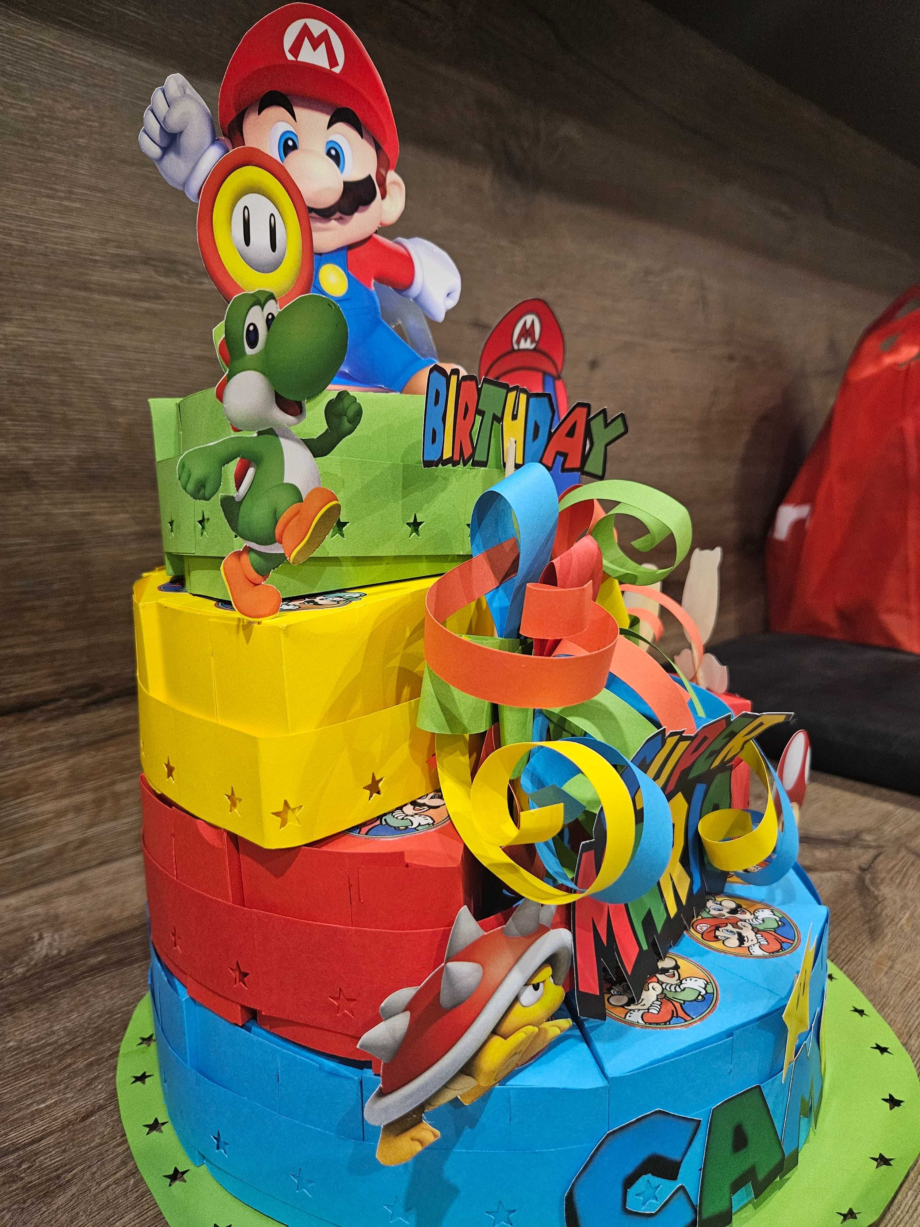 НОВА Картонена торта за рожден ден Супер Марио 30 парчета Super Mario