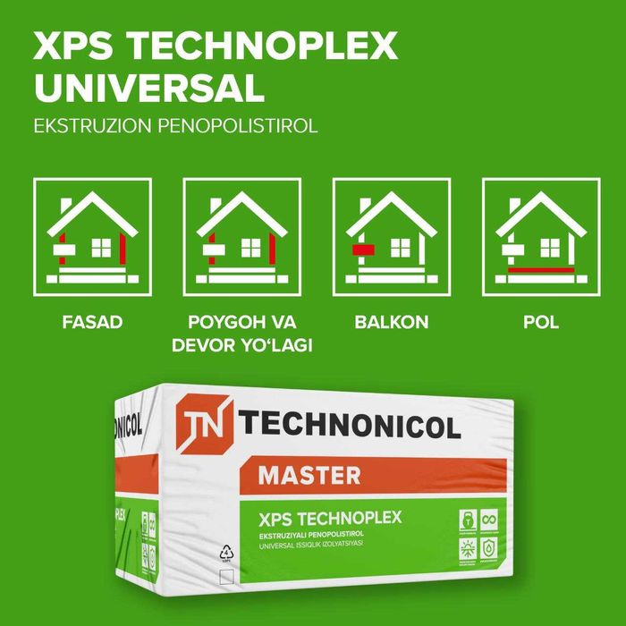 Пеноплекс иссиклик изоляция плиталари   TEXNOPLEX ТЕХНОНИКОЛЬ.