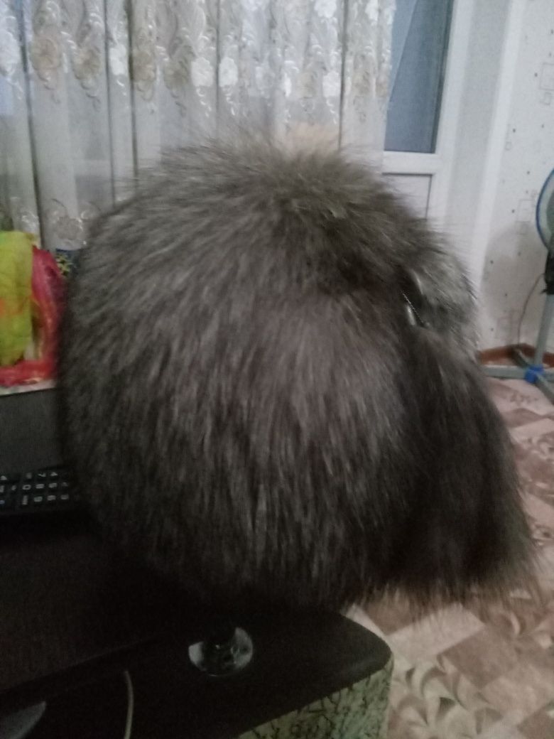 Шапка чёрнобурка