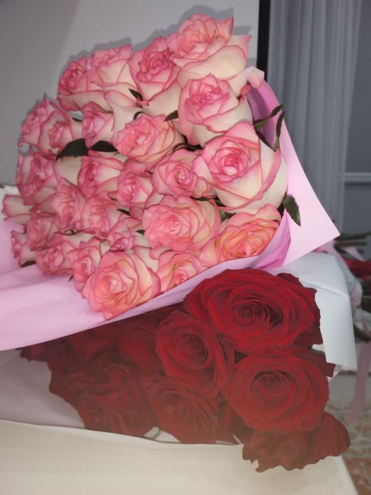 цветы, свежие розы 31 шт