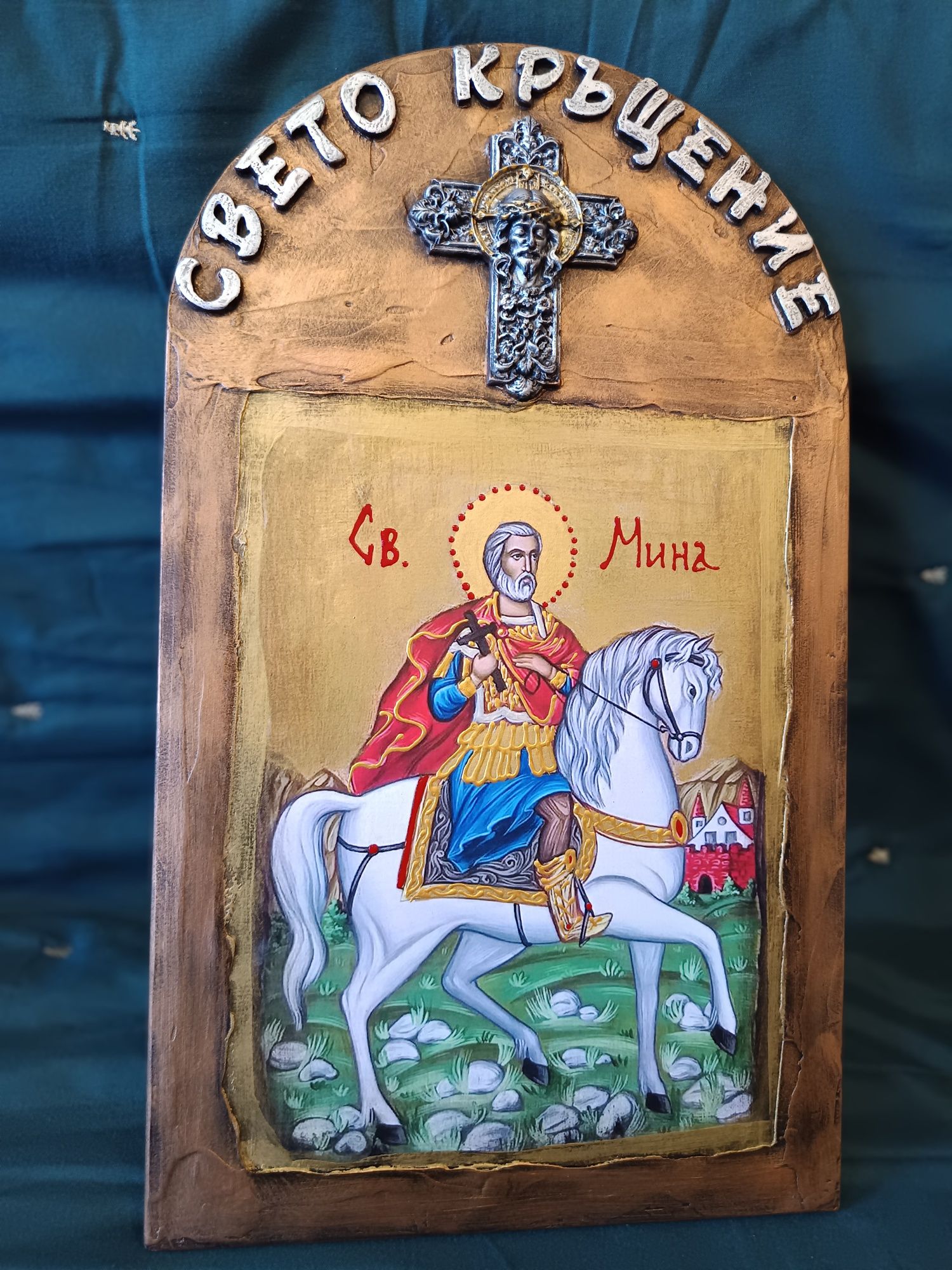 Рисувани икони подарък за кръстници