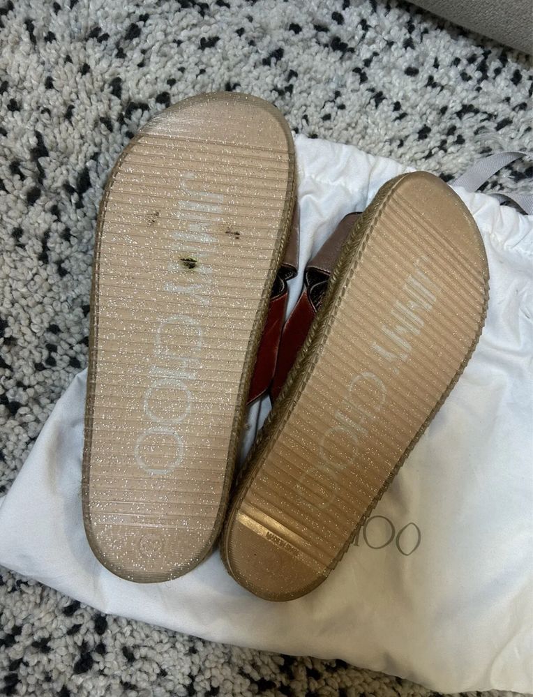 Jimmy Choo оригинални сандали, дамски чехли тип еспадрил кадифе