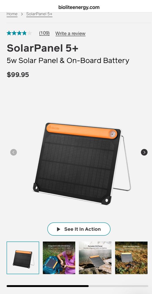 Соларен панел Biolite solar panel 5+