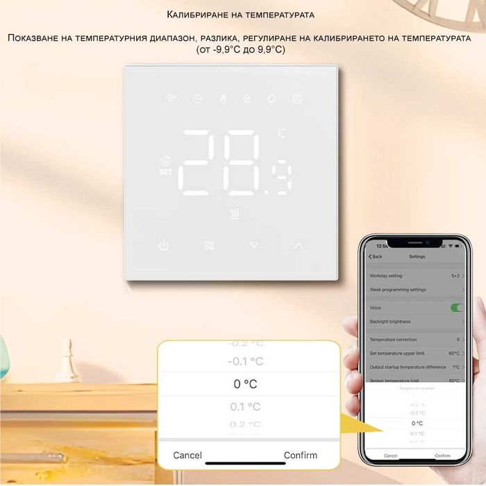 MIUCDA WiFi Програмируем термостат за водно подово отопление 3A