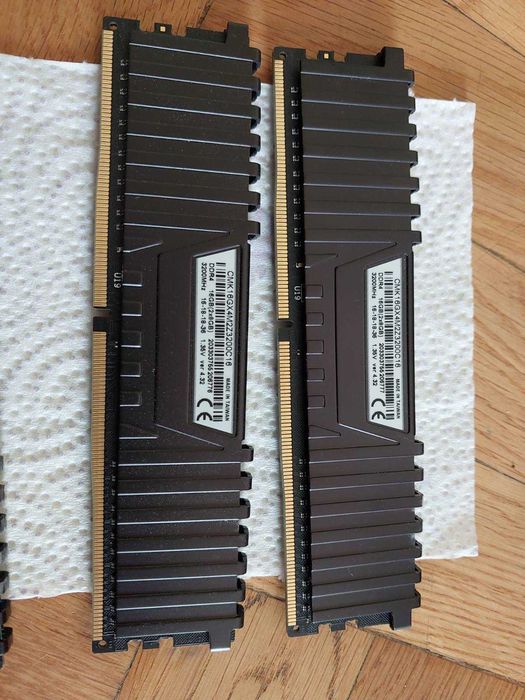 16GB DDR4 Corsair Vengance, G.Skill Ripjaws, 3200Mhz, 3600Мhz