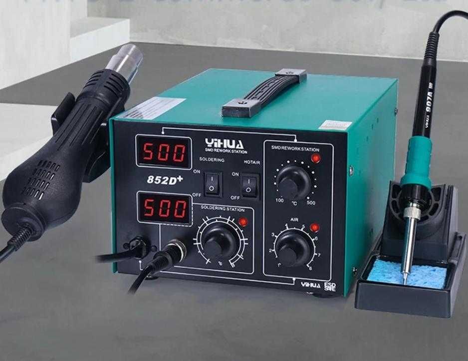 Дигитална станция топъл въздух + поялник Yihua 852D