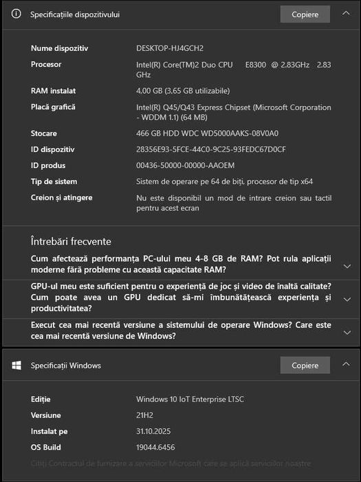 Unitate PC, Core 2 Duo E8300, 4GB DDR3, 500GB HDD