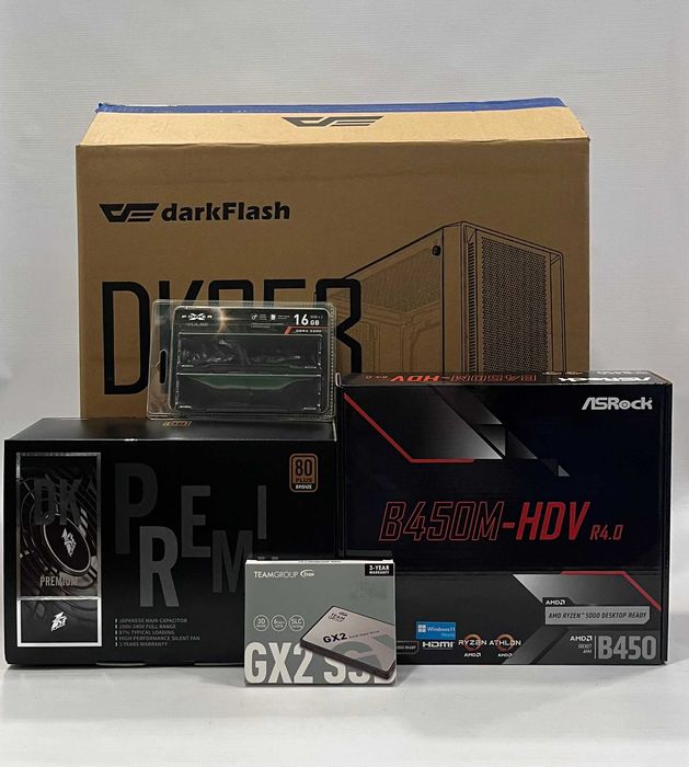 Геймърски компютър AMD Ryzen 5 5500, AMD RX 6600XT 8GB, 16GB Ram