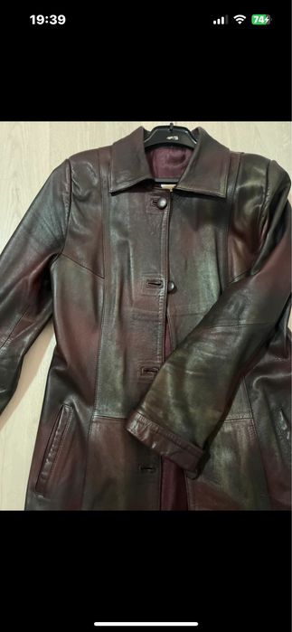 Trench de piele naturala