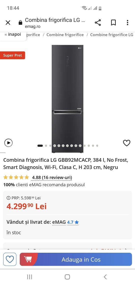 Combina frigorifica lg clasa C