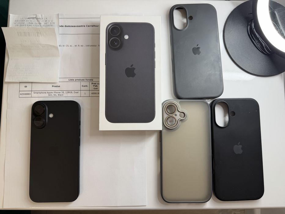 iPhone 16 - 128GB - Black - cu factura si garantie - fara zgarieturi.