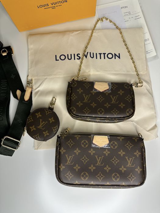 Geanta Louis Vuitton multi pochette 3 piese+cutie piele canvas 100% 25