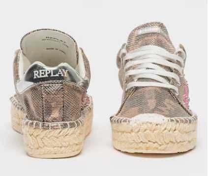 Espadrile textile cu model Replay