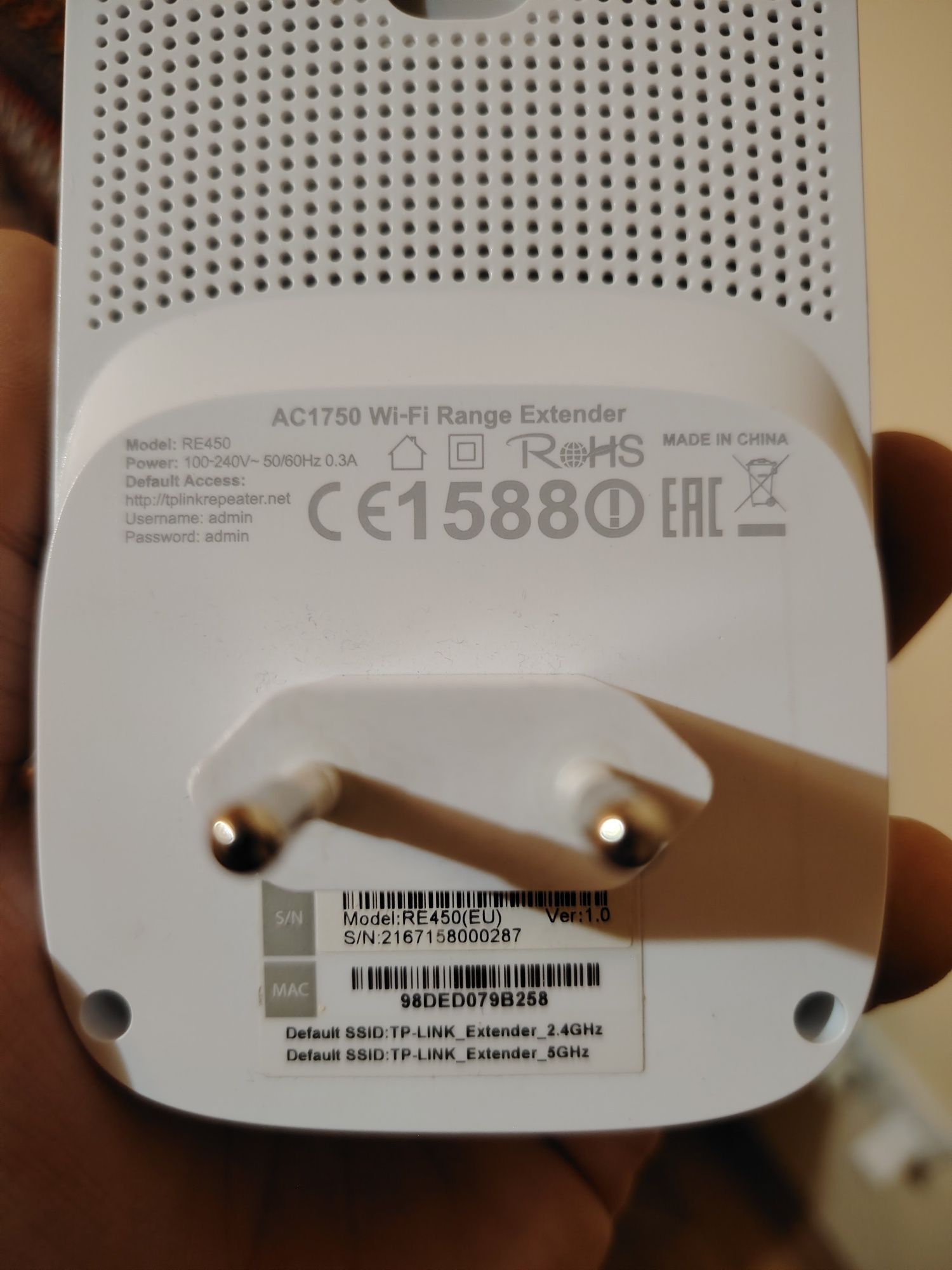 WiFi Extender AC1750 TP-LINK RE450, Dual-Band 450 + 1300 Mbps