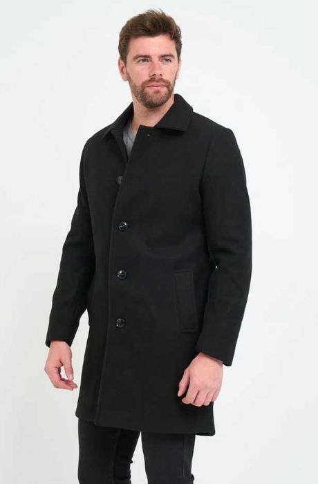 Palton slim de lux 48 M 50 L Michael Kors NOU lana si casmir negru
