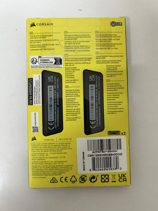 Memorie Ram Corsair Vengeance Ddr5 128Gb (2X64Gb) 6400Mhz