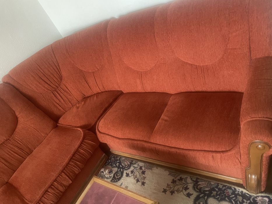 Colțar extensibil + fotoliu + masă – set complet living