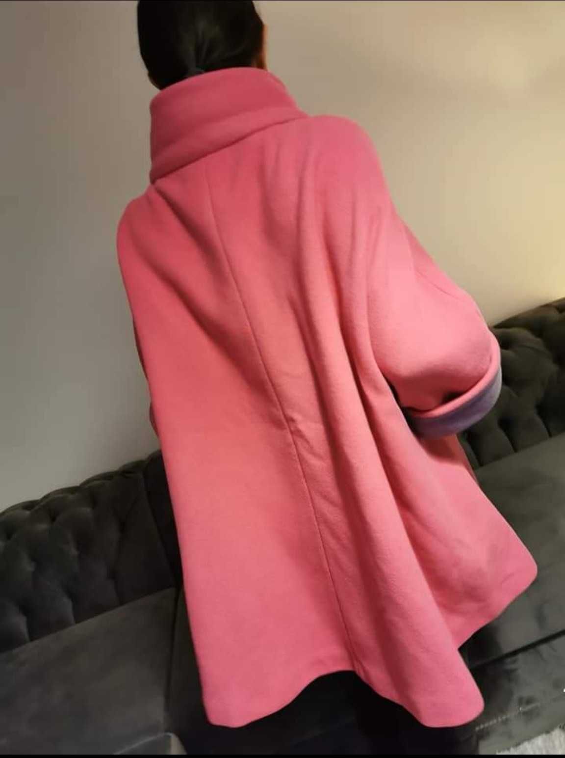 Palton oversized lana si casmir Armani S roz fucsia