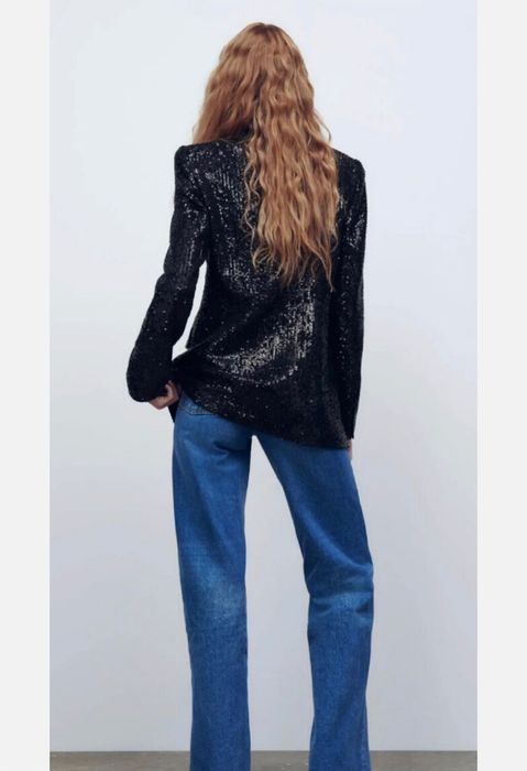 ZARA Сако блейзър с паети XS/S Ново!