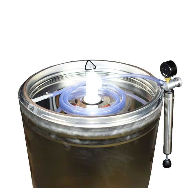 Butoi (cisternă) INOX cu capac flotant 270 L cu camera din silicon