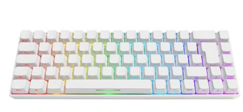 Ексклузивна Безжична Геймърска клавиатура DELTACO White 65% Кафяв Суич