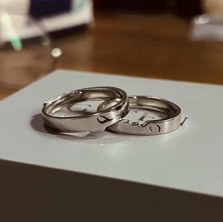 Парное кольцо серебряное 925
