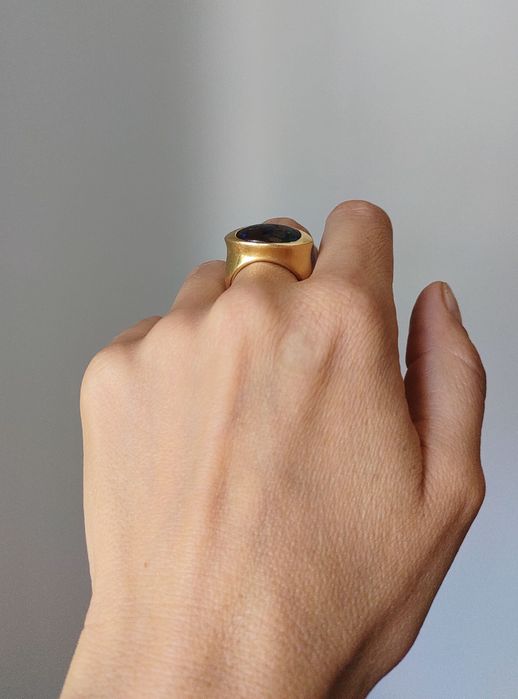 (PROMO) Inel unisex, designer, aur 18k cu boulder opal, certif