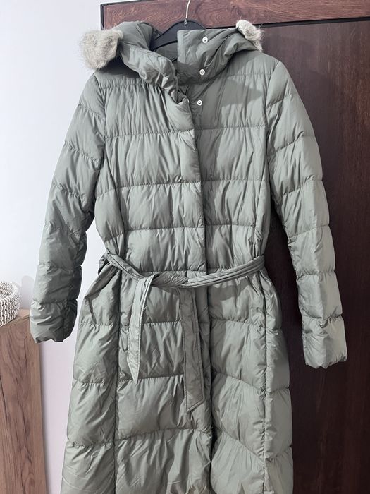 Дамско зимно дълго яке с колан