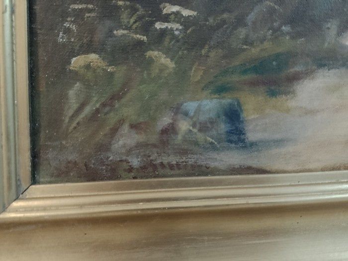 Tablou antic deosebit in ulei pe pânza , dimensiuni 68 cm cu 58