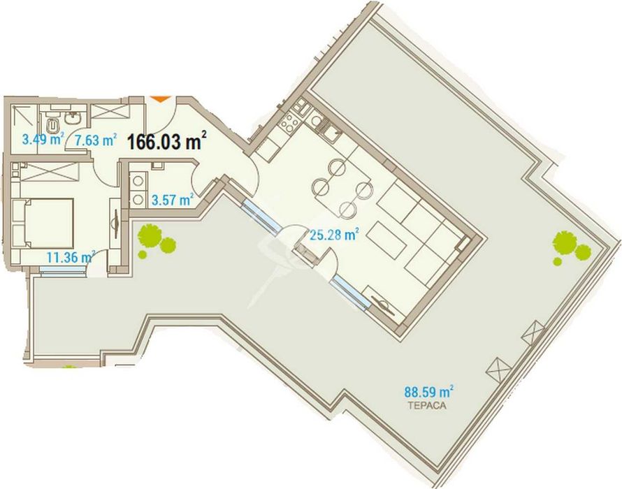 Продава се Двустаен апартамент в София, Кръстова вада - 192 кв.м за 1409 €/кв.м - Снимка #2