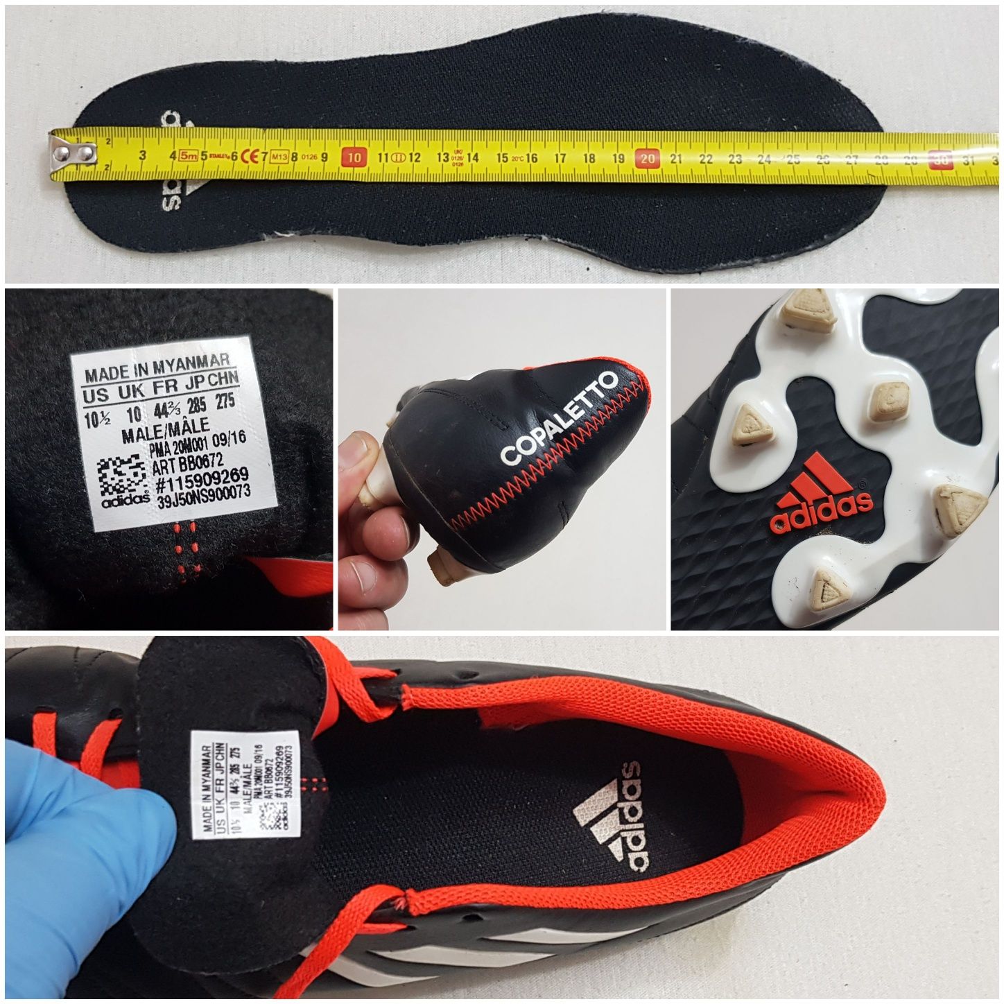 Ghete fotbal Adidas Copaletto, pantofi cu crampoane iarbă, gazon nr 44