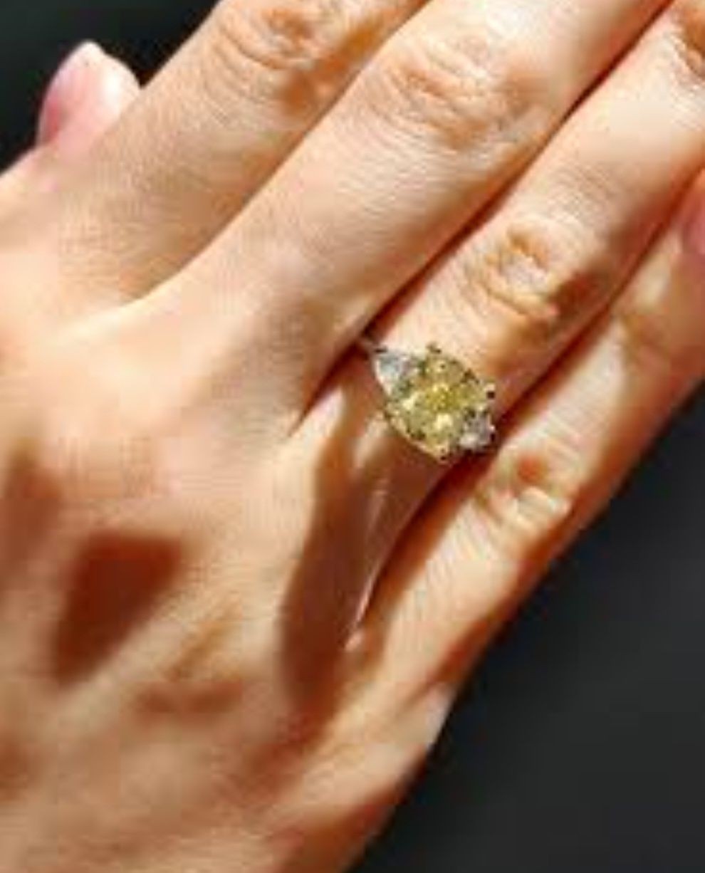 Inel argint 925 Radiant Cut Yellow Citrine Diamond