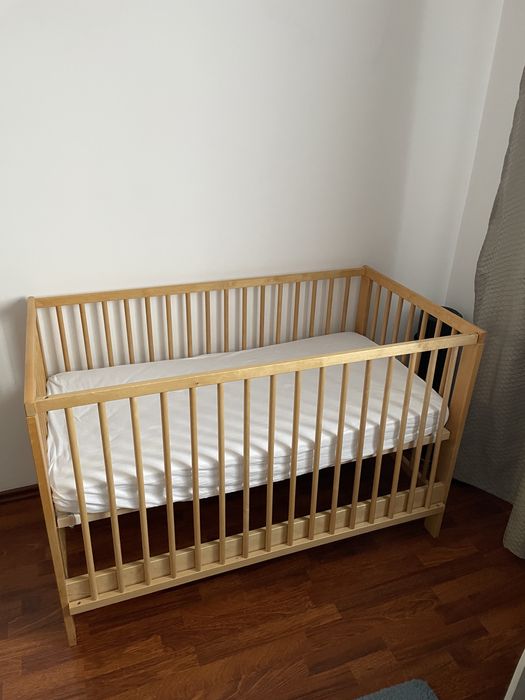 Patut bebe lemn + saltea/ patut bebelus/ pat bebe