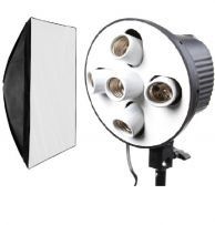 Lampa studio cu 5 socluri E27 pt studio, videochat, fotografie produs