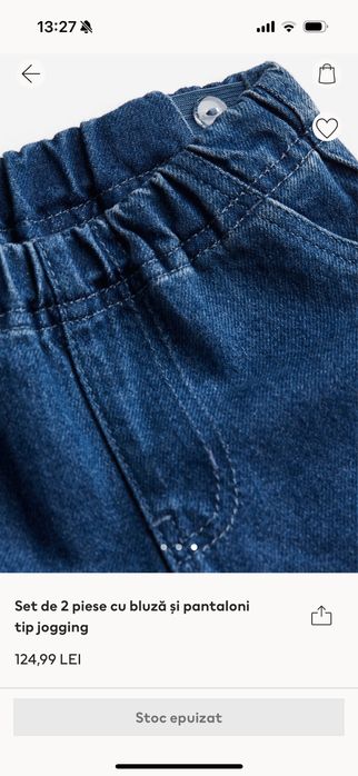 Vând set 2 piese H&M cu bluză și pantaloni 74 Mickey (nou cu etichetă)