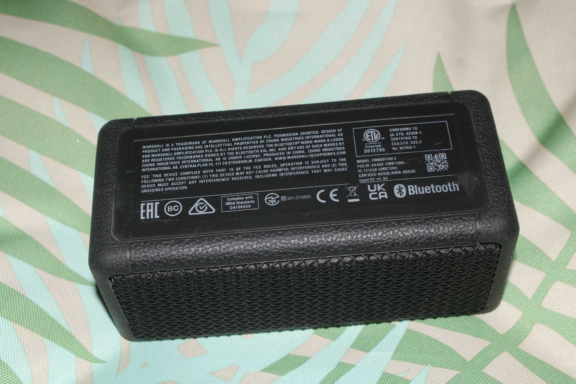 Оригинална тонколона Marshall Emberton II Bluetooth, Черна
