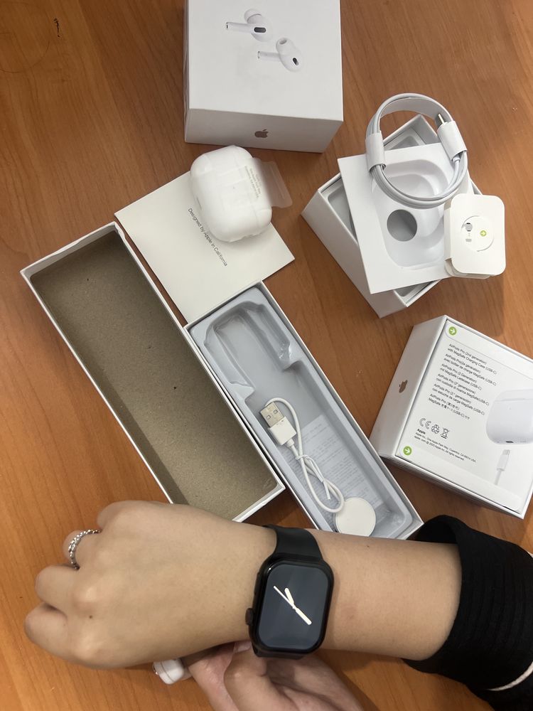 2 Наушника Apple AirPods 3 белые , часы S10max .