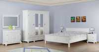 Set mobila dormitor Seby 4, lemn masiv, alb, clasic