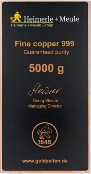 Lingou cupru 999.99 5kg 5000g