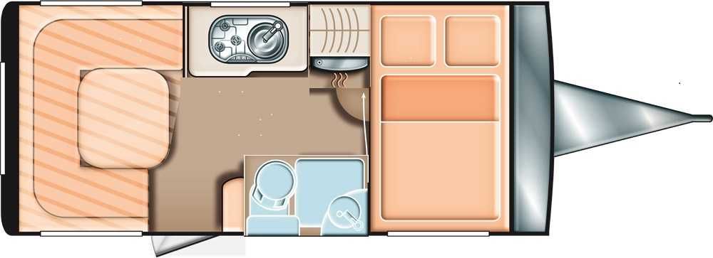 Rulota ERIBA NOVA 490 cu pat fix, dus,boiler