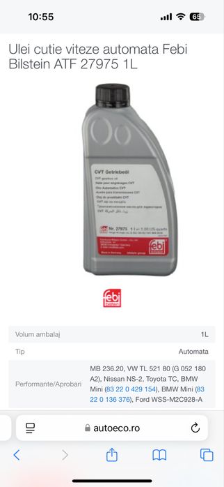 Ulei cutie viteze automata  CVT Totota hibryd