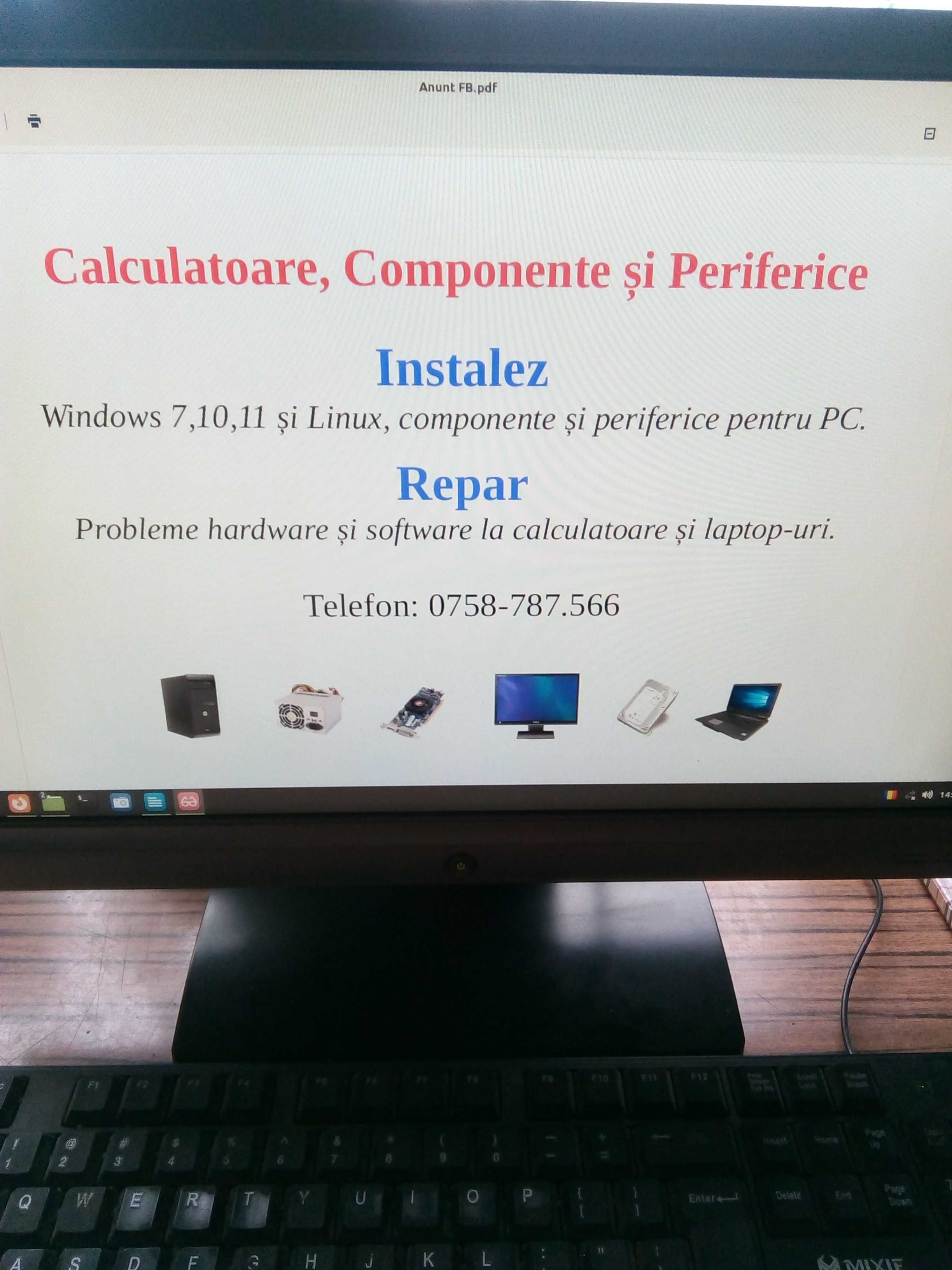 Repar calculatoare.Instalez Windows 7,10,11, Componente și Periferice.