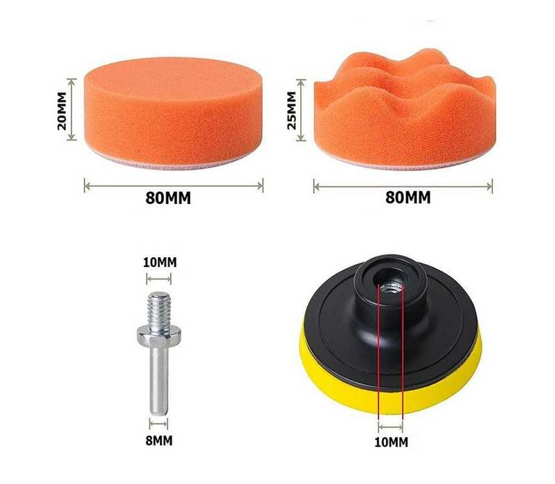 Комплект гъби за Полиране на автомобил - 11 части.