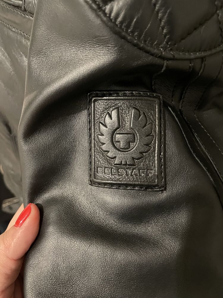 Geaca piele neagra biker Belstaff dama S