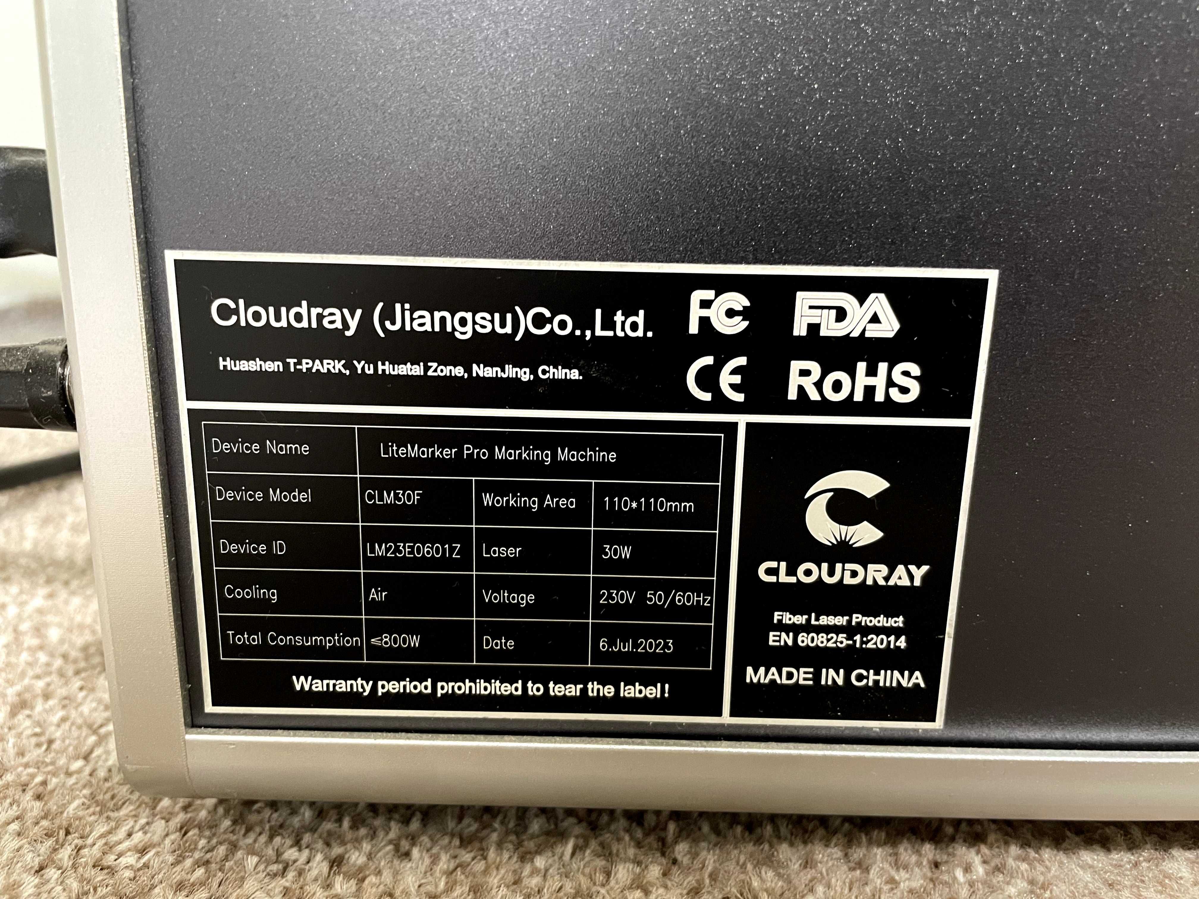 Лазер за гравиране - Cloudray Fiber Laser QS-30 LiteMarker Pro 30W